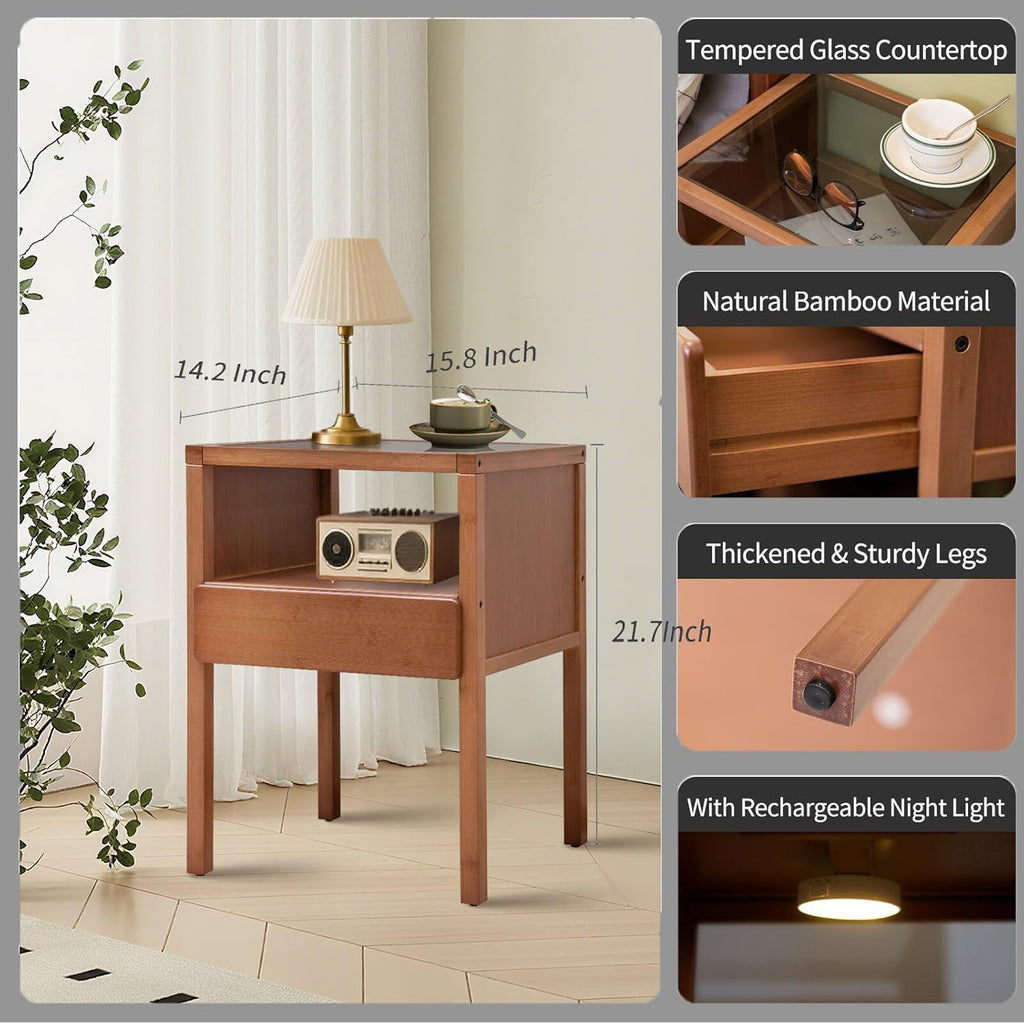 Bamboo  Bedside Table